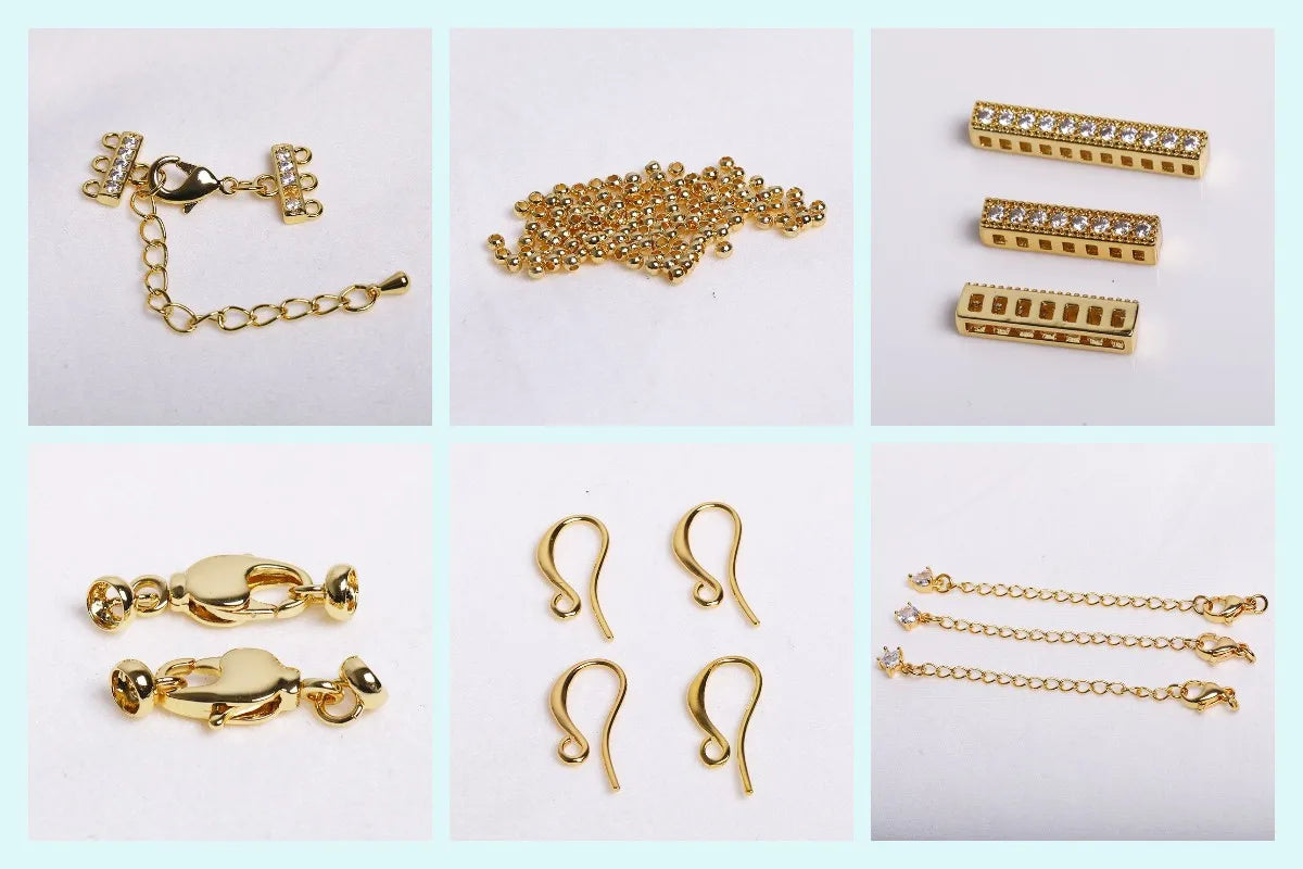 Multi Types 14K/18K Gold Plated Round Bead Frame,Brass Metal Circle Frame Connectors Spacers Beads,DIY Beading Jewelry Making