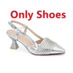 Shoe and Bags for Women Nigeria Party Women Nigerian Italian Shoes and Bags Set with Rhinestone Elegant Woman Heeled Pumps