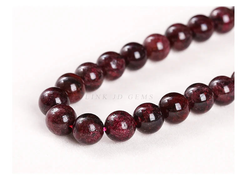 1A Natural Stone Dark Red Garnet Bead Round Loose Spacer 4 6 8 10mm Pick Size For Jewelry Making Diy Necklace Bracelet Accessory