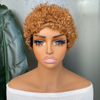 Machine Made Human Hair Wigs for Women Deep Curly Pixie Daily Party Use Remy Wig