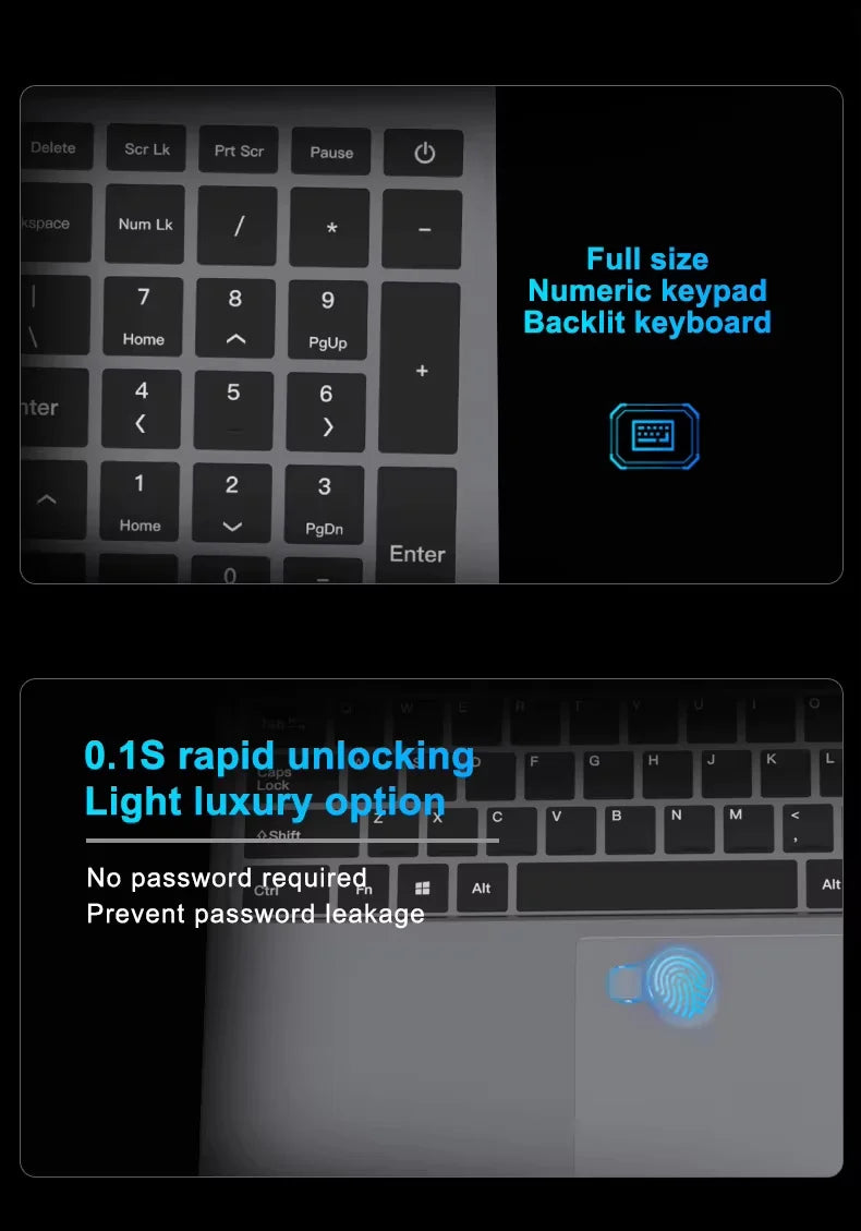 15.6“ Gaming Laptop Computer Wins 11 Intel Core i9 8950HK i3 6100 16GB RAM 1TB SSD Fingerprint Unlock Notebook Laptop Backlight
