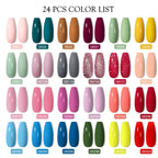 Mtssii 20/40/60Pcs Nail Gel Polish Set Kit Nude Pink Glitter Nail Art UV Gel Manicure Set Vernis Semi Permanent Base Top Coat