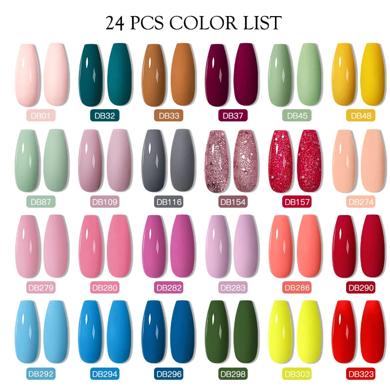 Mtssii 20/40/60Pcs Nail Gel Polish Set Kit Nude Pink Glitter Nail Art UV Gel Manicure Set Vernis Semi Permanent Base Top Coat