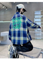 Children New Fashion Blue Plaid Shirt for Boy Casual Blouse Kids Cotton Top Spring Long Sleeve Baby Boy Clothes Outfit Age 5-14Y