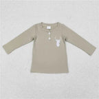Wholesale Children Long Sleeves Mardi Gras Infant Kids Zipper Tee T-shirts Baby Boy Shirt Toddler Lapel Cotton Pullover Top