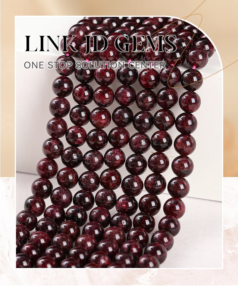 1A Natural Stone Dark Red Garnet Bead Round Loose Spacer 4 6 8 10mm Pick Size For Jewelry Making Diy Necklace Bracelet Accessory