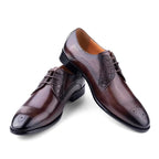 Luxury Mens Leather Shoes Fashions Genuine Leather Elegant Dress Derby Formal Shoe Casual Business Party Leather Shoes Coffee