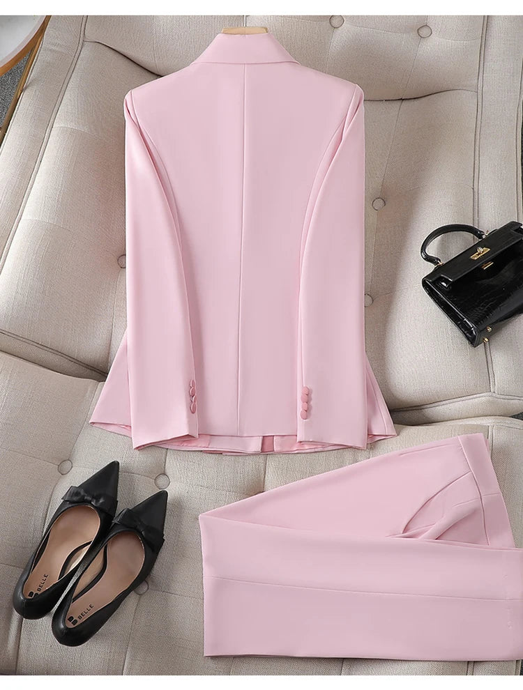 Women's Winter Retro Casual Irregular Suit Jacket Half Skirt Set Commuting Solid Double Breasted Suit Half Skirt Two-piece Set
