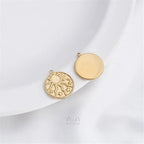 Titanium Steel Vacuum Plated 14K Real Gold Stars Moon Sun Circular Plate Charms Pendant DIY Jewelry Pendant