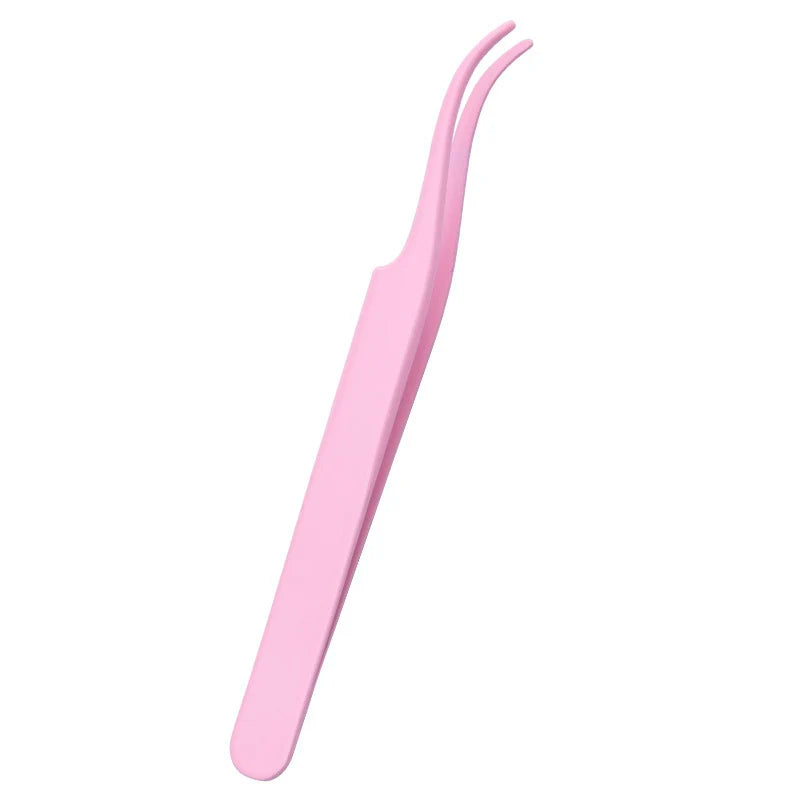 1Pc Lash Tweezers Eyelash Extensions Makeup Tools Stainless Steel Eyebrow Eyelash Tweezers Professional Lash Applicator Tool
