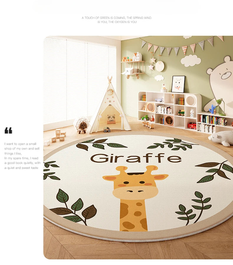 Children's Room Living Room Bedroom Bedside Carpet Round Room Maintenance Free Carpets Sound Insulation Anti Slip Cartoon Rug