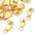 1/2 Set Copper 14K/18K Gold Plated Lobster Clasp With Open Jump Rings For Bracelet Necklace Chains Connectors DIY Jewelry Making