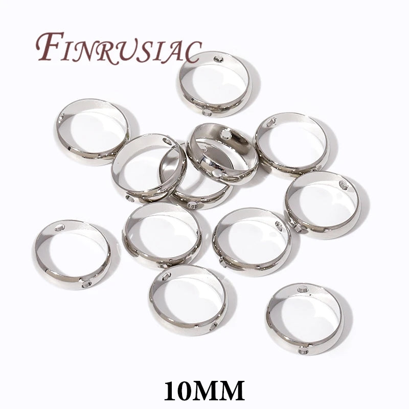 Multi Types 14K/18K Gold Plated Round Bead Frame,Brass Metal Circle Frame Connectors Spacers Beads,DIY Beading Jewelry Making
