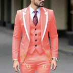 Royal Blue Wedding Tuxedos Men Suit Peak Lapel Terno Masculino Slim Fit Groom Prom Man Blazer Custom 3 Pieces Jacket Pant Vest