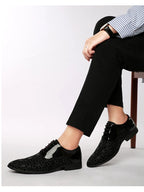 Elegant Red Men's Casual Leather Shoes Pointed-Toe Lace-up Men's Dress Shoes Comfortable Formal Shoes zapatos de vestir hombre