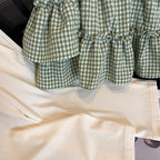 Kids Clothes for 3-7 Years Old Girls Set Baby Plaid Camisole Vest Top + Wide Leg Trousers Two-piece Summer Girls Loose Clothing