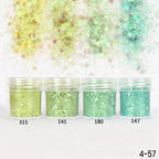 Holographic Glitter set 4 different shines Nail Sequins 10 grams each jar Holographic Cosmetic Festival Chunky Glitters Sequins