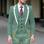 Royal Blue Wedding Tuxedos Men Suit Peak Lapel Terno Masculino Slim Fit Groom Prom Man Blazer Custom 3 Pieces Jacket Pant Vest