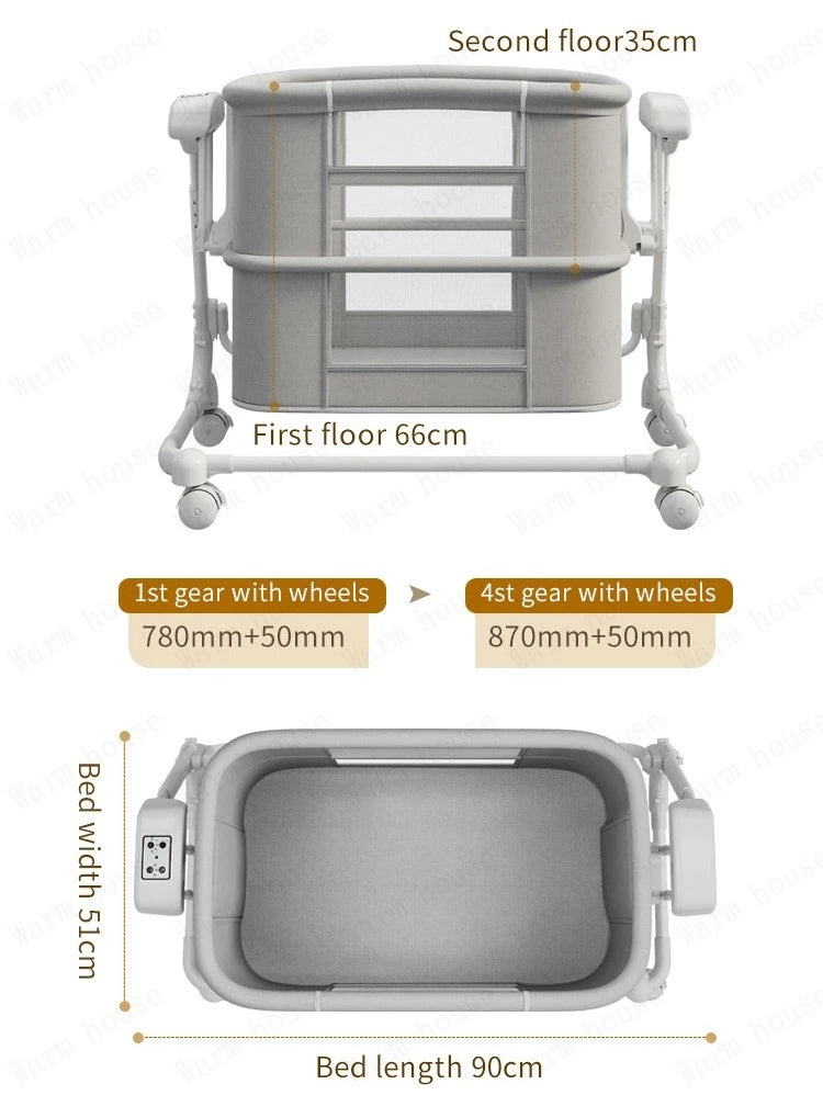 Portable Child Beds Multifunctional Children Folding Newborn Baby Cribs Child Beds Luxury Baby Bassinet Bedside Crib