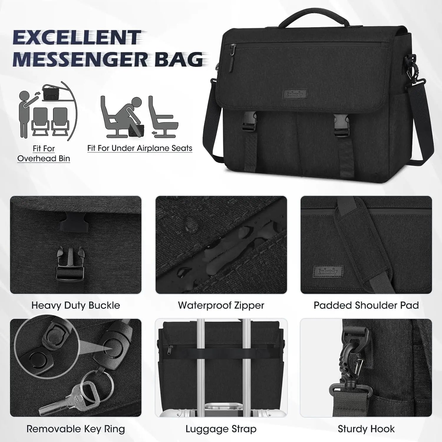 Laptop Briefcases for Men 15.6 Inch Laptop Bag Water resistant Computer Bag Lightweight Shoulder Satchel Bags