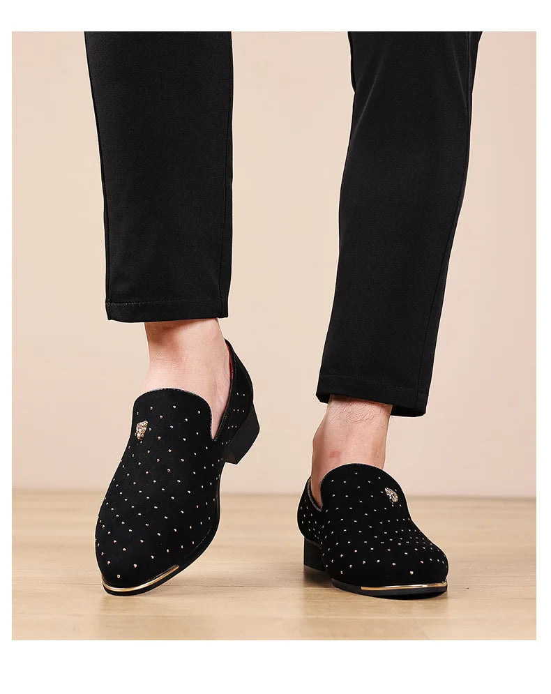 Men Loafers Leather Dress Shoes for Man Slip on Loafers Elegant Shoes Fashion Men's Flats Club Party Shoes Male Zapatos Hombre