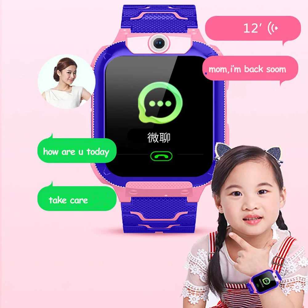Kids Smart Phone Watch 2G SOS Call Back LBS Location With Math Game 12 Languages Voice Chat Children Waterproof Alarm Clock Toys