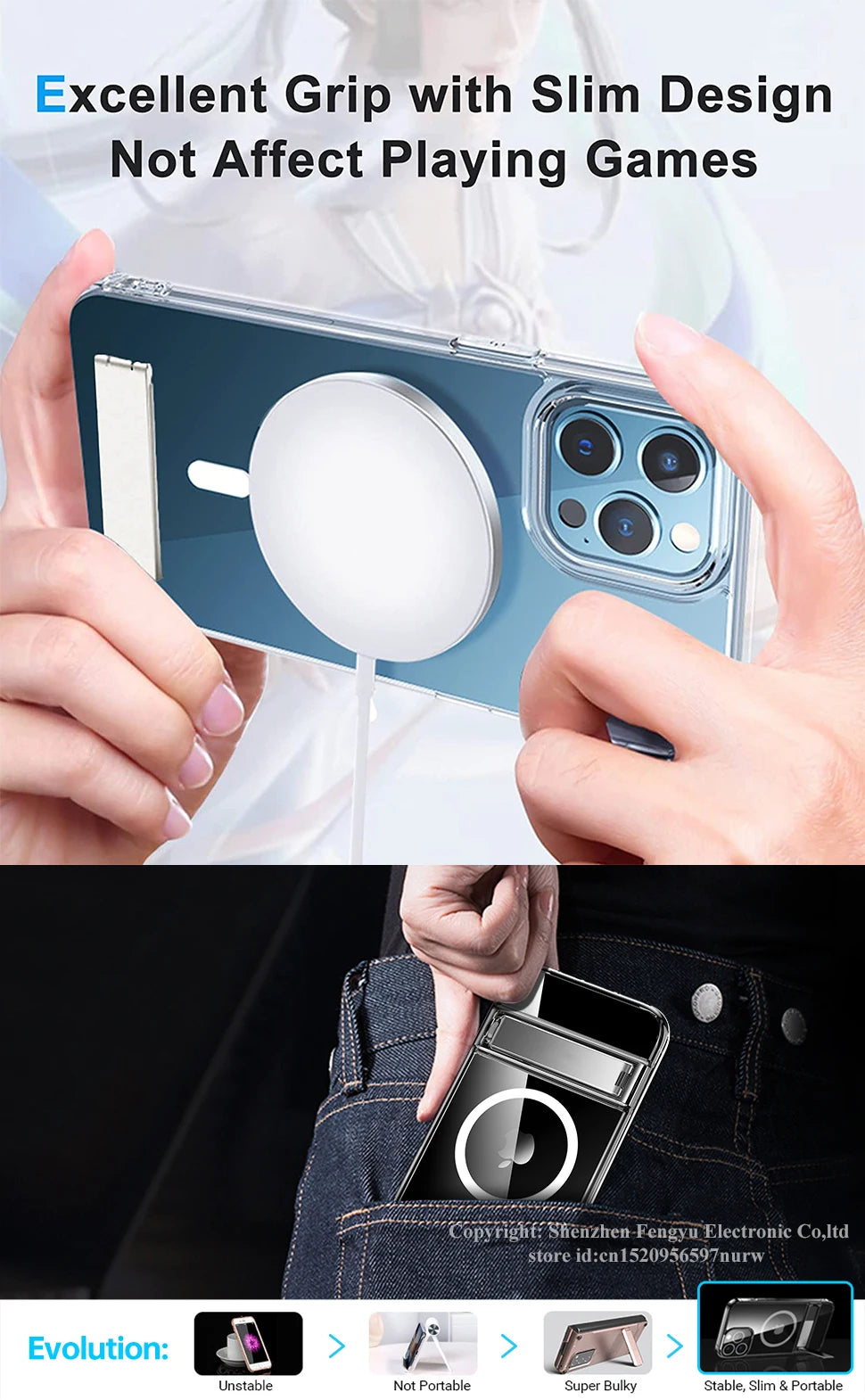 Magnetic Stand Phone Case for iPhone 17 16 15 14 Pro Max Plus 12 13 Mini 11 Mobile Cases with Kickstand Shockproof  Back Cover