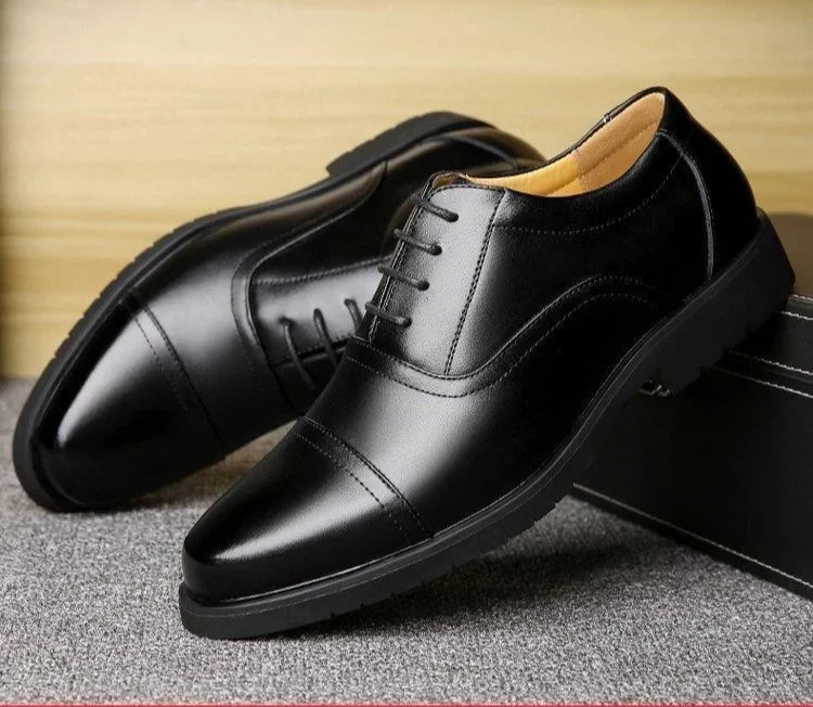 Social Shoe for Men Black Dress Shoes Man Business Spring Autumn Gentleman Elegant and Classic Legitimate Leather Suit Official