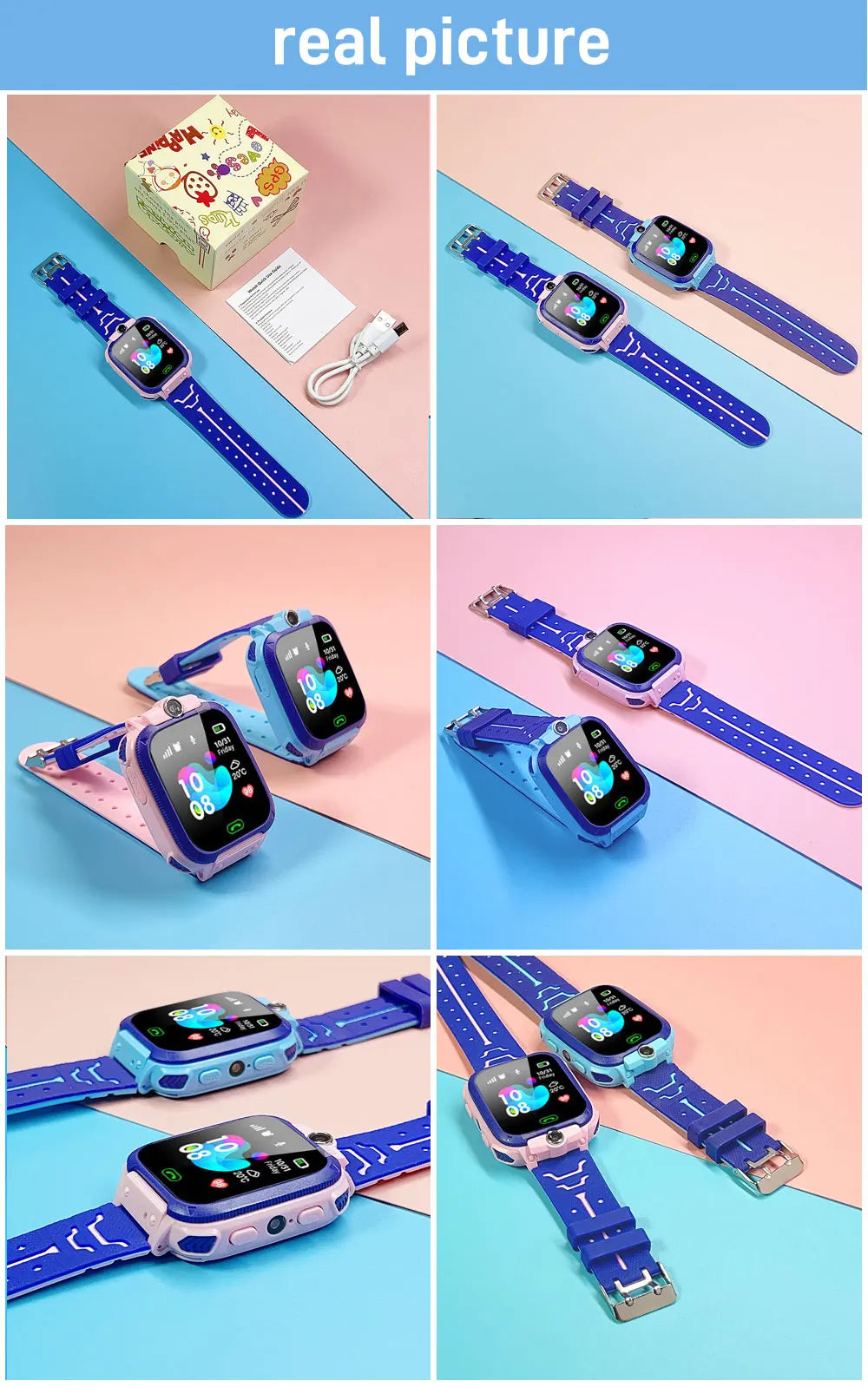 Kids Smart Phone Watch 2G SOS Call Back LBS Location With Math Game 12 Languages Voice Chat Children Waterproof Alarm Clock Toys