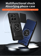 Armor Case For Honor 400 Smart 5G Case Shockproof Slide Lens Protector Phone Cover For Honor 400 Smart Case Fundas With Ring