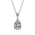 Wholesale14K White Gold 2 Carat Pear Teardrop Cut D Color Moissanite Diamond Necklace With Certificate Fine Jewelry
