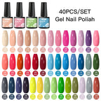 Mtssii 20/40/60Pcs Nail Gel Polish Set Kit Nude Pink Glitter Nail Art UV Gel Manicure Set Vernis Semi Permanent Base Top Coat