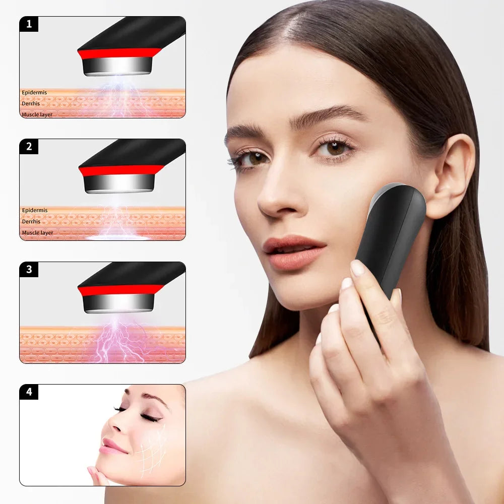 Booster Pro LED Facial Light Therapy 7 Colors Eye Beauty Wand Red Light Eye Massager For Skincare & Blue Rejuvenation Tool