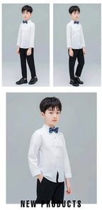 Baby Toddler Teenage Clothes School Uniform Boy Shirts White Different Sleeve Turn-down Collar Kids Shirt For Boys Children Tops