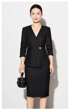 ZJYT Autumn 2025 Women Blazer Skirt Suit 2 Pieces Matching Sets Korean Fashion Office Lady Outfit Business Commuter Work Wear