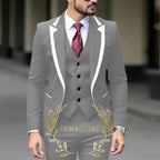 Royal Blue Wedding Tuxedos Men Suit Peak Lapel Terno Masculino Slim Fit Groom Prom Man Blazer Custom 3 Pieces Jacket Pant Vest