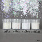 Holographic Glitter set 4 different shines Nail Sequins 10 grams each jar Holographic Cosmetic Festival Chunky Glitters Sequins