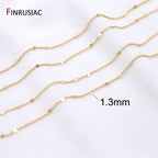 14K Real Gold Plated 1.3mm Thin Chain For DIY Jewelry Making, Wholesale Brass Chains Accessories Findings