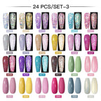 Mtssii 20/40/60Pcs Nail Gel Polish Set Kit Nude Pink Glitter Nail Art UV Gel Manicure Set Vernis Semi Permanent Base Top Coat
