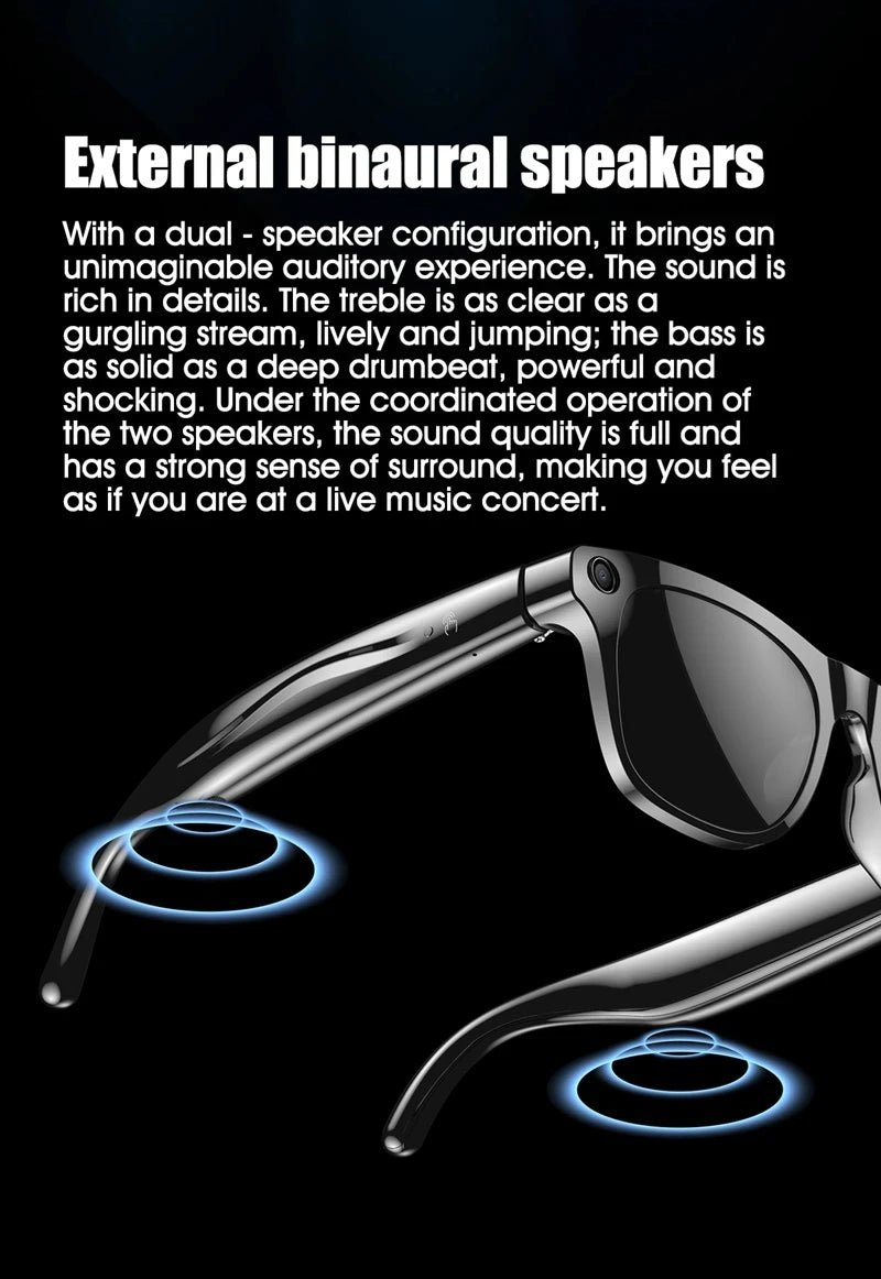 Smart Glasses AI GPT 8K HD Camera Bluetooth Call 260Mah Battery Voice Assistant Translate Identify Objects Smart Glasses