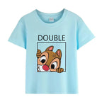 Chip and Dale Disney Kids Tshirts Cartoon Double and Trouble Print Summer Twins Tops Tees Funny Boys Girls Best Friends Shirts