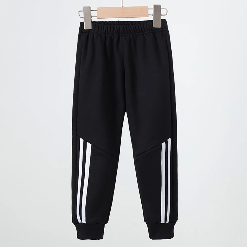 1/3 Piece Set Autumn And Winter Children's Mmulti-color Sports Thick Sweatpants For Boys And Girls With Plush Warm Casual Pants