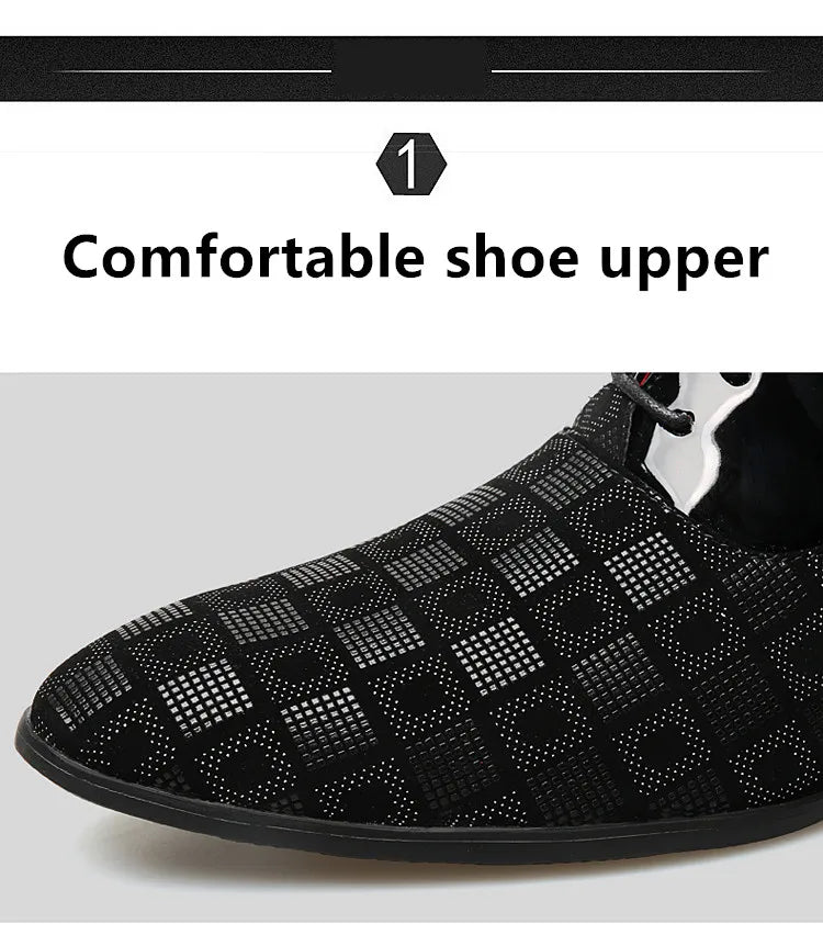 Elegant Red Men's Casual Leather Shoes Pointed-Toe Lace-up Men's Dress Shoes Comfortable Formal Shoes zapatos de vestir hombre