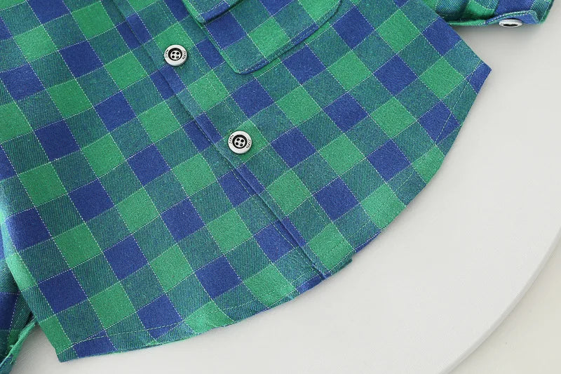 Baby Boy Clothes 0-5 Years Old Spring And Autumn Cotton Suit Boy Letter Plaid Hooded Shirt + Pants Baby Boy Two-Piece Suit