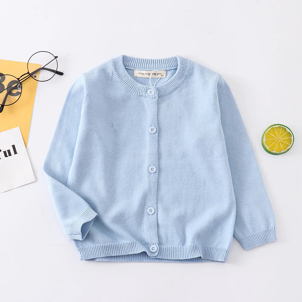 Baby Clothes Boys Cardigan 6 to 9 12 18 24 Months Soft Cotton White Black Gray Light Blue Toddler Girls Sweaters Kids Cardigans