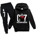 Kid Clothes Hooded Hoodie +Pants Suit Boy 3-12 Years Spring Autumn Sweatshirt Football CR7 Tracksuit Children Holiday Sportsuit