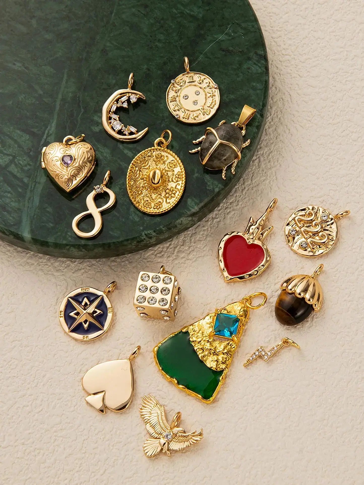 1pc plated 18K gold pendant, various styles, DIY jewelry accessories
