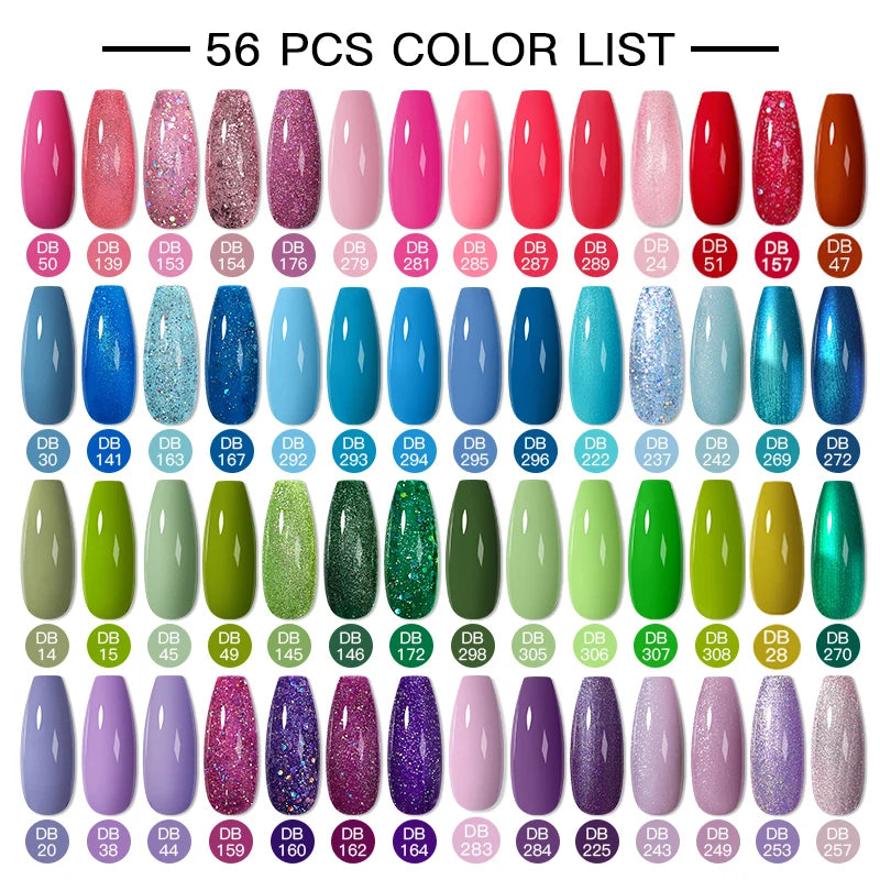 Mtssii 20/40/60Pcs Nail Gel Polish Set Kit Nude Pink Glitter Nail Art UV Gel Manicure Set Vernis Semi Permanent Base Top Coat