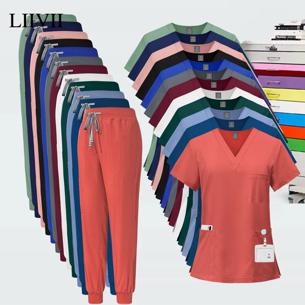 Hot Sale Clinic Workwear Unisex Medical Nurse Scrub Sy Salon Costume Doctor Nursing Top Pants