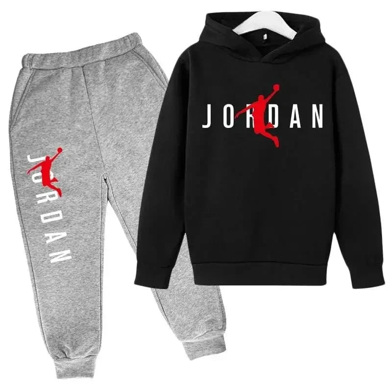 Autumn Leisure Letter Print Childrens Hoodie Long Sleeve+Pants Suits 2 Piece Set 3-14 Y Boys Girls Outfits Streetwears Sportsuit